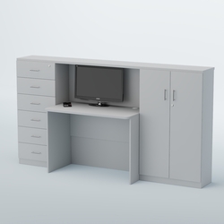 Ресепшен с тумбами и выдвижными ящиками ВЕГА №2, Белый