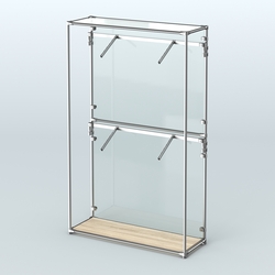 Торговая система ХРОМ (задняя стенка - стекло) 1200 мм с поручнями №3, Дуб Сонома