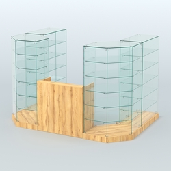 Торговый стеклянный павильон Абсолют №2а (закрытый) (4.13 кв.м), Дуб Золотистый