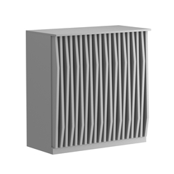 Торговый стол-прилавок широкий с планками серии ОРНАМЕНТ №20, Серый