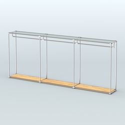 Островная торговая система ХРОМ 3600 мм с поручнями №3, Дуб Золотистый