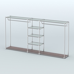 Островная торговая система ХРОМ 3600 мм с поручнями №12, Ясень Анкор темный