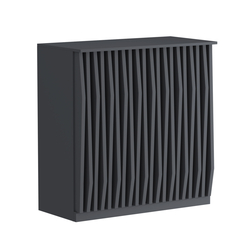 Торговый стол-прилавок широкий с планками серии ОРНАМЕНТ №20, Антрацит