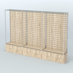 Торговая система ХРОМ (задняя стенка - Экономпанель) №9 с тумбами Т-14, Дуб Сонома