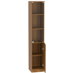 Шкаф офисный со стеклом узкий ШВ-54, Орех