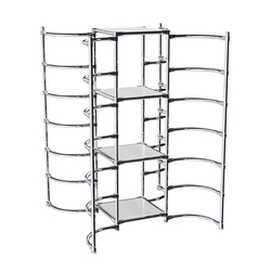 Хромированное вешало ДУГА №3-3 с полками ДСП 16 мм, Ясень Анкор светлый - U31104