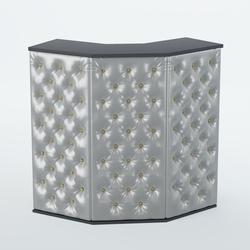 Ресепшен БАРОН №4 (карета золото), Антрацит + Экокожа серебристая