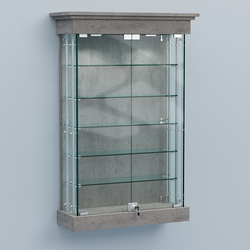 Витрина для музеев "Коллекция" настенная №1-5А-РЕГ, Бетон Чикаго светло-серый F186 ST9