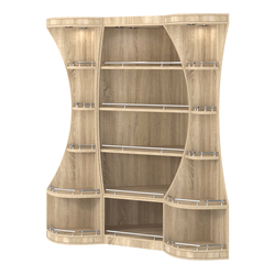 Угловой высокий стеллаж ГАРАНТ №1-О с ограничителями, Дуб Сонома