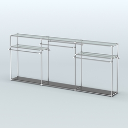 Островная торговая система ХРОМ 3600 мм с поручнями №6, Черный