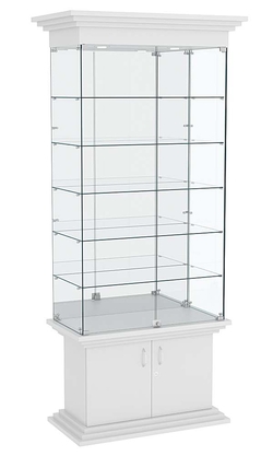 Витрина широкая с 5-ю полками и зеркалом ЦИТАДЕЛЬ №503, Серый