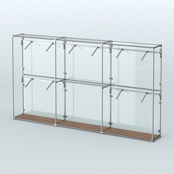 Торговая система ХРОМ (задняя стенка - стекло) 3600 мм с поручнями №9, Орех