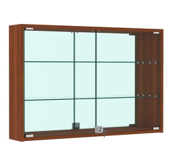 Витрина настенная №3-2А широкая с зеркалом, Орех