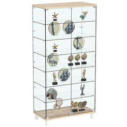 Витрина РОНДО №4-5 на ножках (задняя стенка стекло), Дуб Сонома