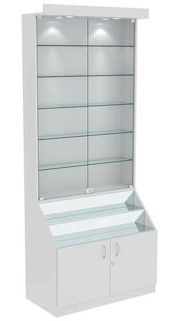 Витрина серии Эталон №1-1 (задняя стенка ДВП), Серый