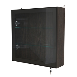 Витрина настенная №1-1А с прозрачными полками серии Collecto, Дуб Венге