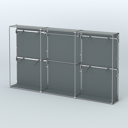 Торговая система ХРОМ (задняя стенка - ДСП) 3600 мм с поручнями №2, Темно-Серый