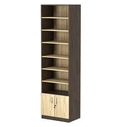 Стеллаж из ДСП с 6-ю полками 400x600 мм серии LEVEL-6 №7 (З/C - ДВП), Дуб Венге + Дуб Сонома