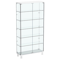 Витрина РОНДО №3-3 на ножках (задняя стенка стекло), Белый