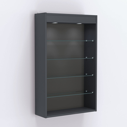 Витрина настенная №202-3Г высокая с верхними светильниками, Антрацит