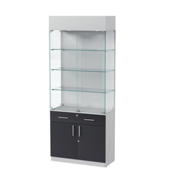 Витрина ювелирная "Диаманд" №14, ЛДСП серый +МДФ графит