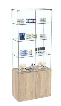 Высокая витрина ИСТРА №705 (задняя стенка - стекло), Дуб сонома