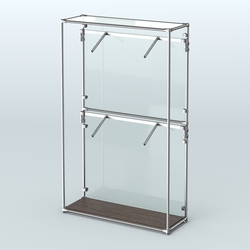 Торговая система ХРОМ (задняя стенка - стекло) 1200 мм с поручнями №3, Дуб Венге