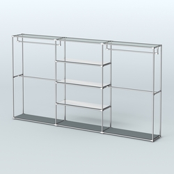 Торговая система ХРОМ без ДСП 3600 мм с зеркальными полками и поручнями №2, Темно-Серый