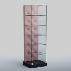 Низкая стеклянная витрина КАПИТОНЕ №501-ХП, Антрацит+14 Fla