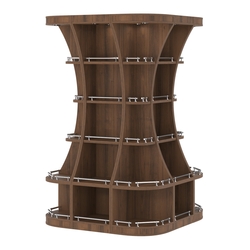 Островной высокий стеллаж ГАРАНТ №7-О с ограничителями, Орех