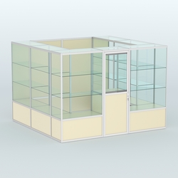 Павильон из профиля пристенный №9б (6,75 кв. м), Крем Вайс