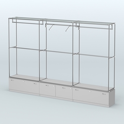 Торговая система ХРОМ без ДСП 3600 мм №8 с тумбами Т-11, Т-15 и поручнями, Серый