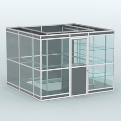 Павильон из профиля пристенный №9в (6,75 кв. м), Темно-Серый