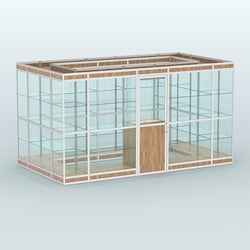 Павильон из профиля островной №2в, Дуб Канзас коричневый