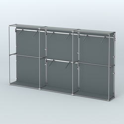 Торговая система ХРОМ (задняя стенка - ДСП) 3600 мм с поручнями №6, Темно-Серый