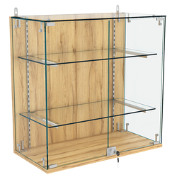 Витрина настенная НЕО №1-1 с двумя полками, Дуб Золотистый