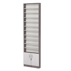 Стеллаж из ДСП с 10-ю полками 100x600 мм серии LEVEL-10 №1 (З/C - ДВП), Ясень Анкор темный + Ясень Анкор светлый