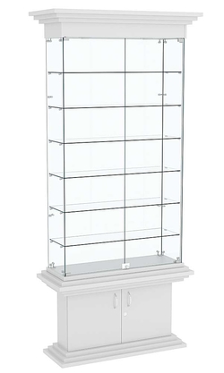 Стеклянная узкая витрина КОЛОСС №31, Серый