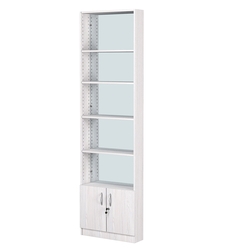 Стеллаж из ДСП с 4-мя полками 150x600 мм серии LEVEL-4 №2-2 (З/C - ЗЕРКАЛО), Ясень Анкор светлый