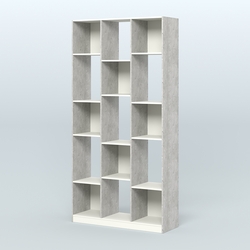 Стеллаж из ДСП серии ЛОФТ №10-1, Метрополитан Грей + Белый