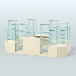 Павильон ИСТРА в центр зала №9 (открытый) (6, 8 кв.м), Крем Вайс