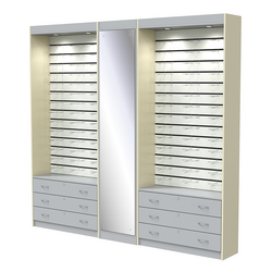 Комплект витрин под очки №11+1+11 (открытый доступ), Серый + Крем Вайс