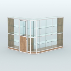 Павильон из профиля угловой №3г (5,5 кв.м), Дуб Канзас коричневый