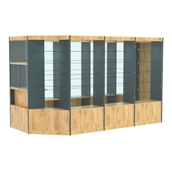 Павильон №5 из ДСП (8, 80 кв. м), Дуб Золотистый и Темно-Серый