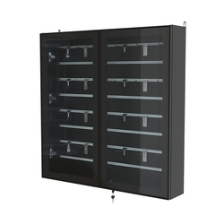 Витрина настенная №4-1Б закрытая с экономпанелью серии Collecto, Черный