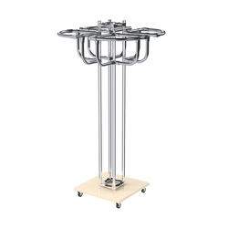 Торговое хромированное вешало с усиленными поручнями СЕКТОР №4, Крем Вайс