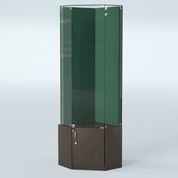 Угловая витрина для медалей ИС-333-А (задняя стенка бархат), Дуб Венге