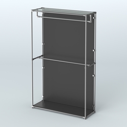 Торговая система ХРОМ (задняя стенка - ДСП) 1200 мм с поручнями №1, Черный