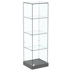 Стеклянная витрина Хит продаж №1 (закрытая, задняя стенка - стекло), Темно-Серый