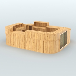 Островной павильон Чай и Кофе с собой №4, Дуб Золотистый